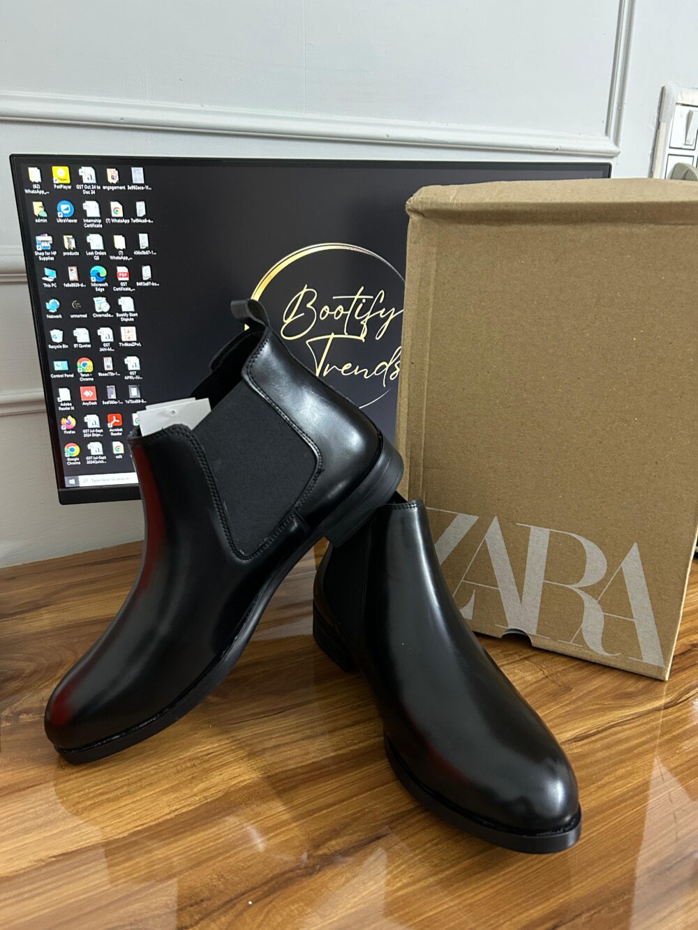 Zara Chelsea Boots (Black) - Image 2