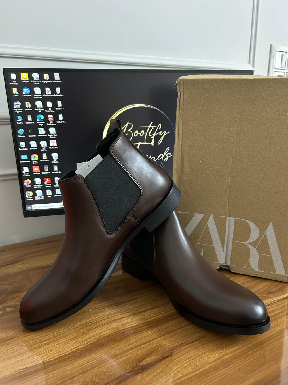Zara Chelsea Boots (Brown) - Image 2