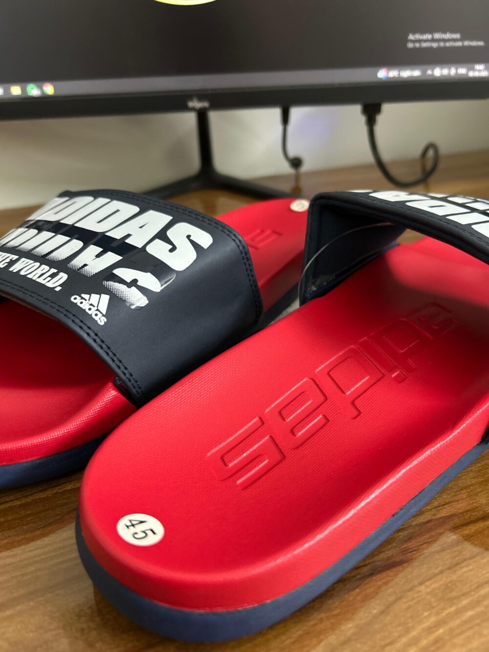Adidas Adilette Slides (Navy Red) - Image 2