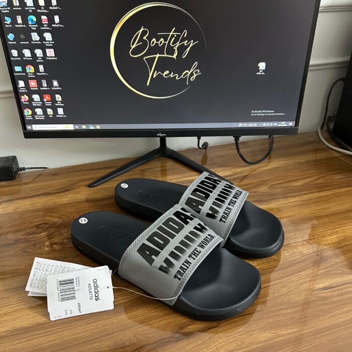 Adidas Adilette Slides (Black/Grey)
