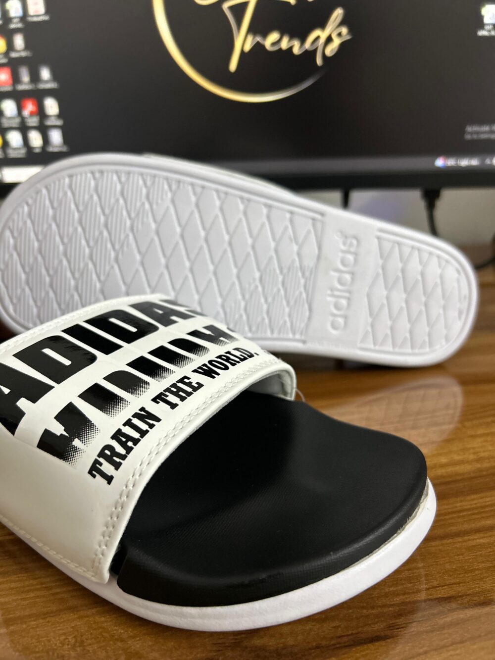 Adidas Adilette Slides (Black/White) - Image 3