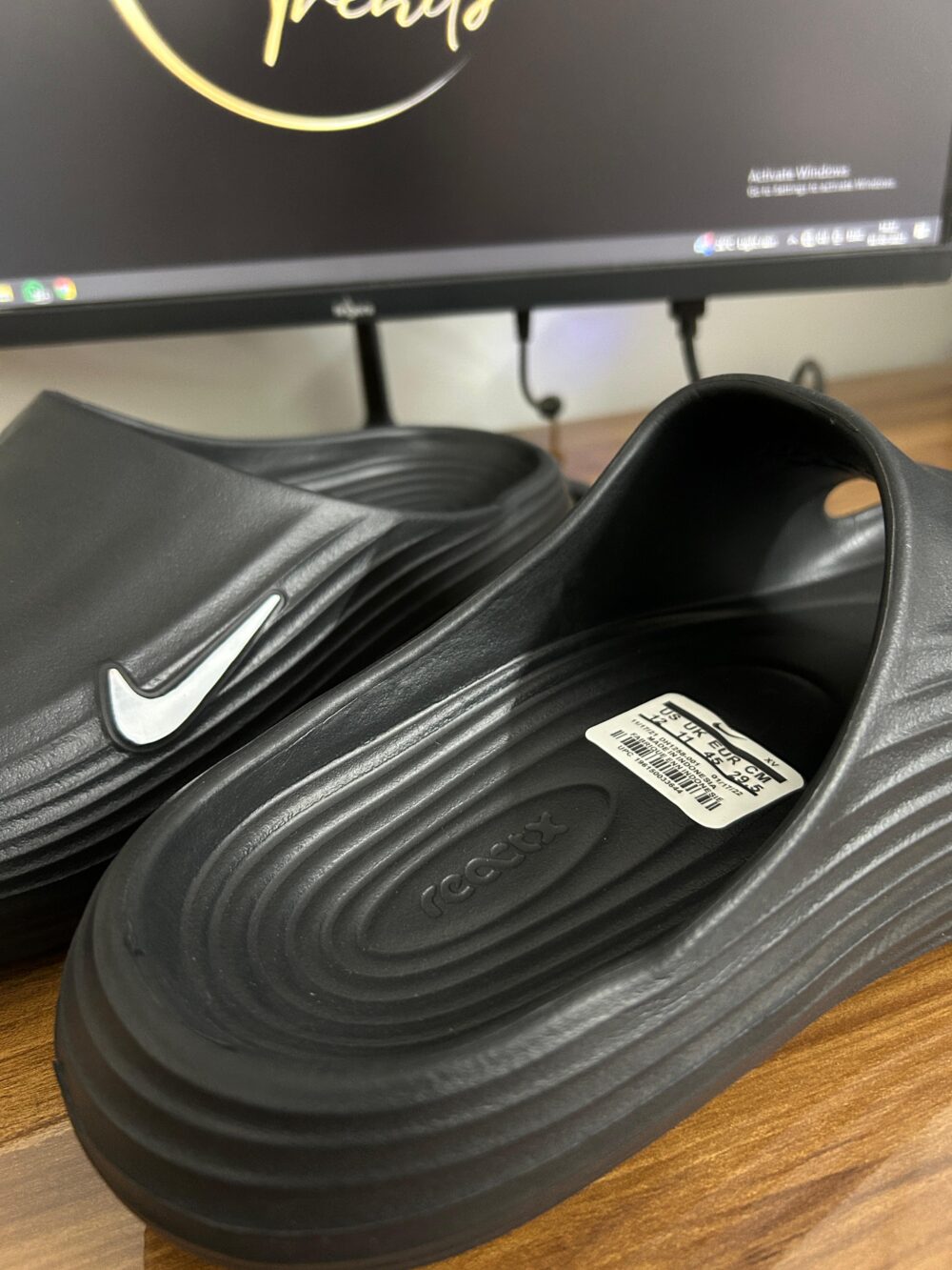 Nike ReactX Slides (Black) - Image 3
