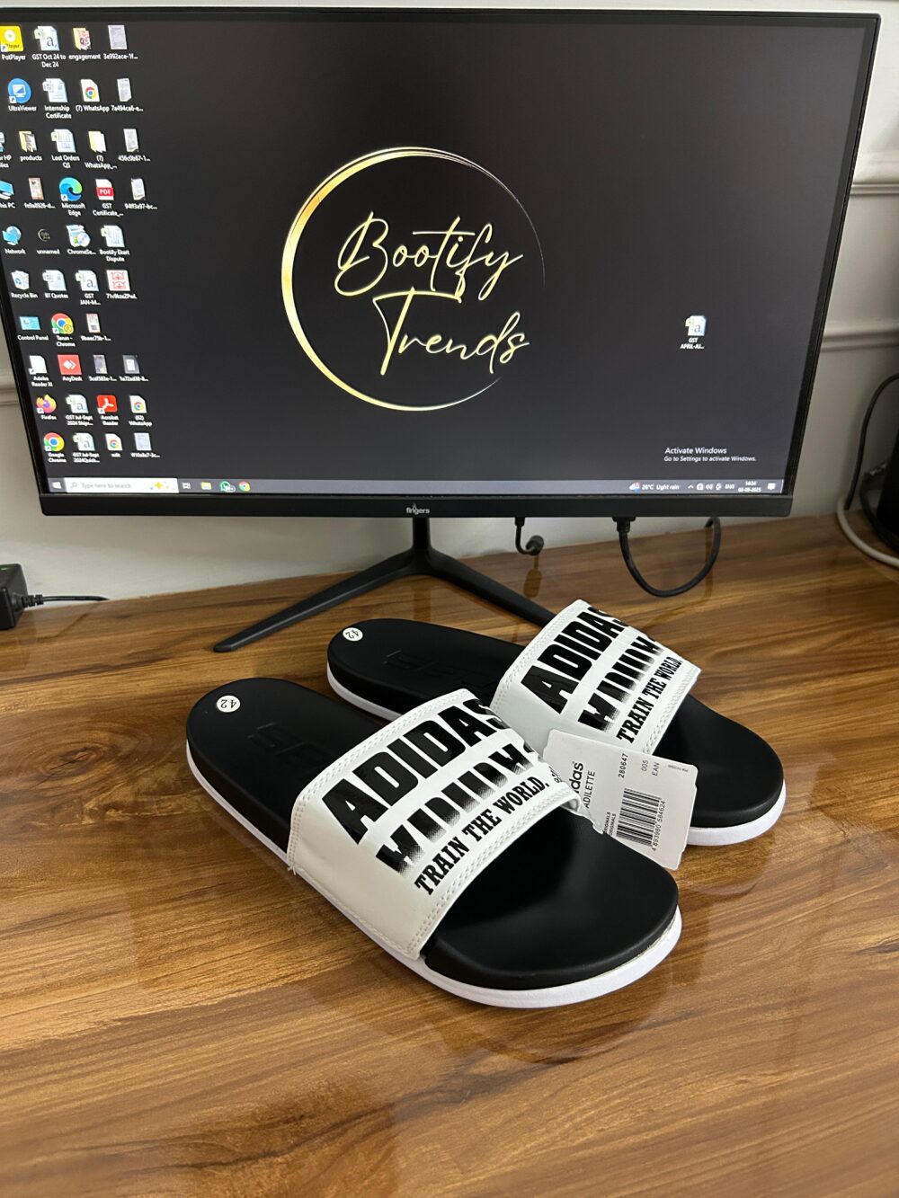 Adidas Adilette Slides (Black/White)