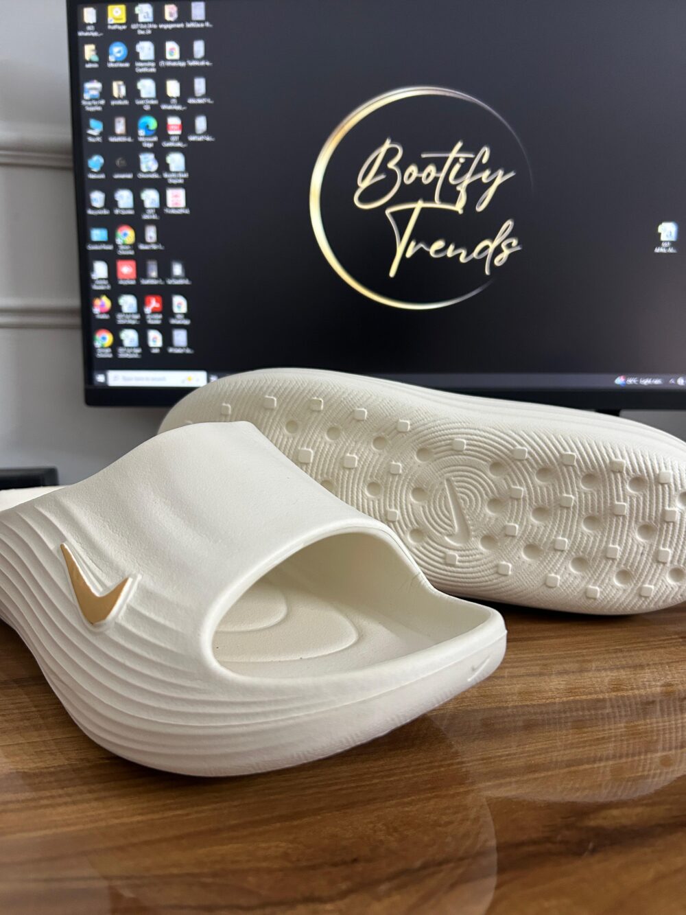 Nike ReactX Slides (Off-White) - Image 2