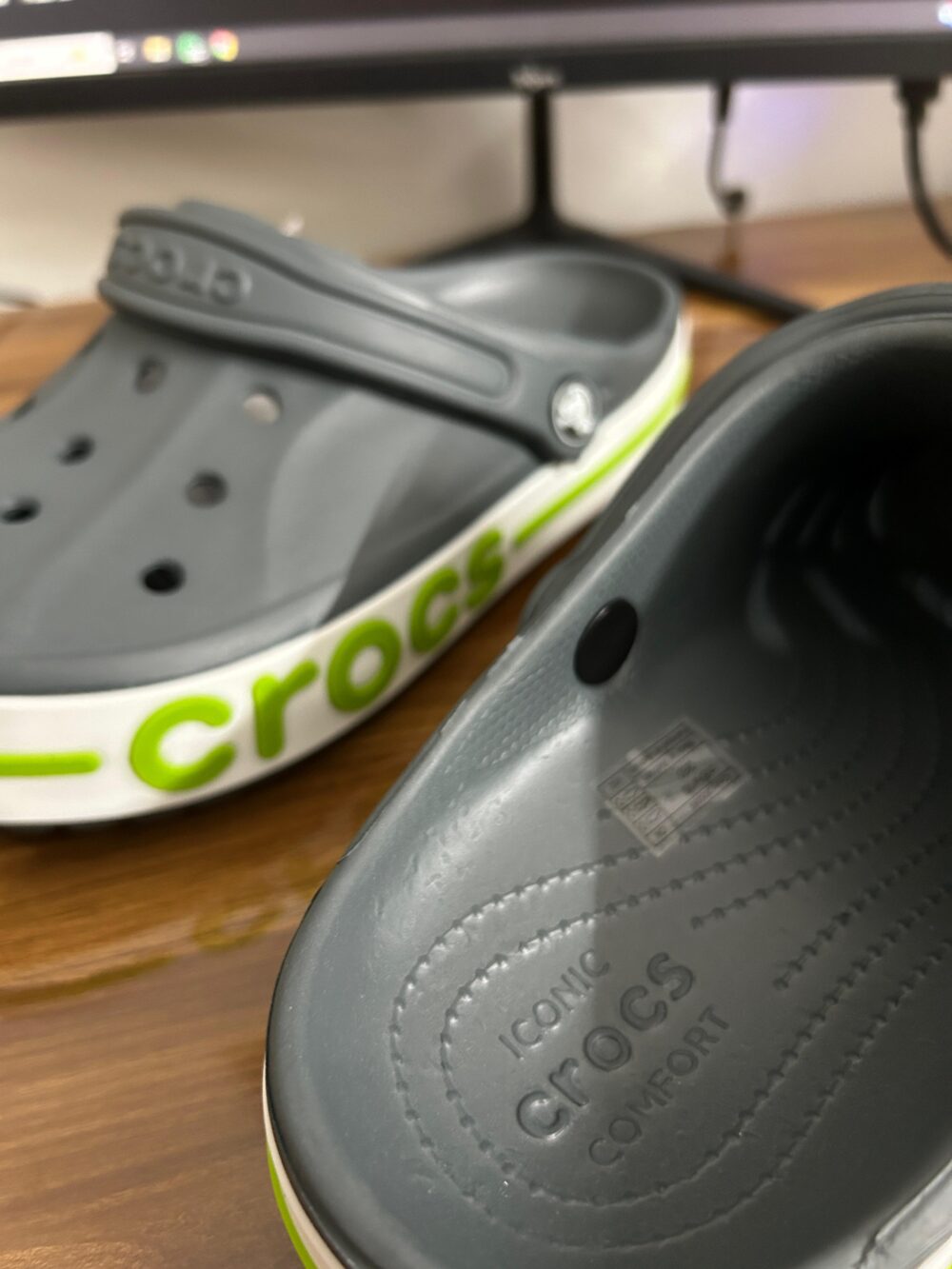 Crocs Bayaband Clogs (Grey Neon) - Image 3