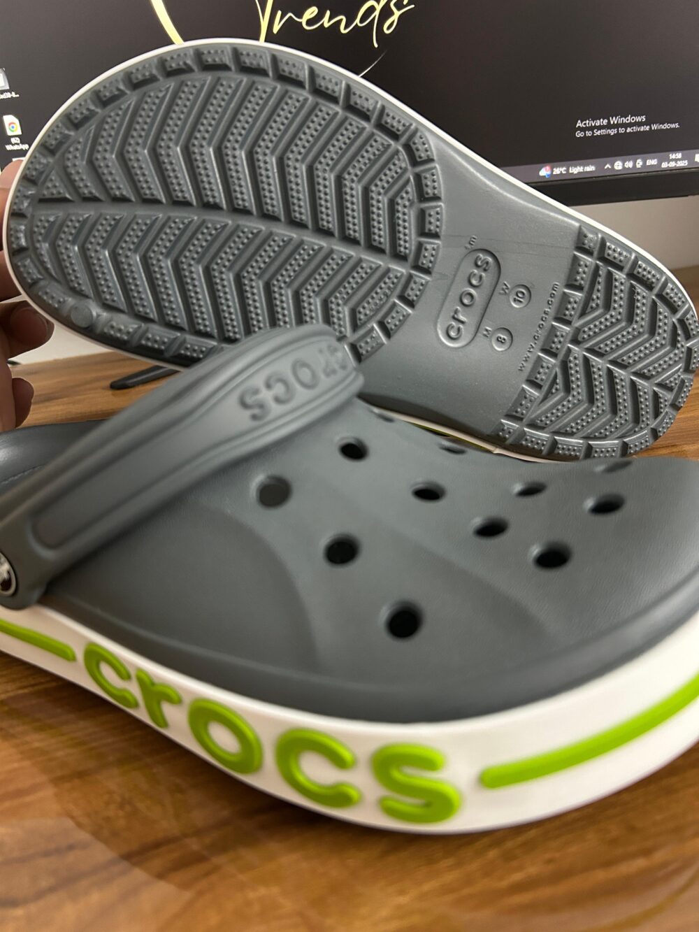 Crocs Bayaband Clogs (Grey Neon) - Image 2