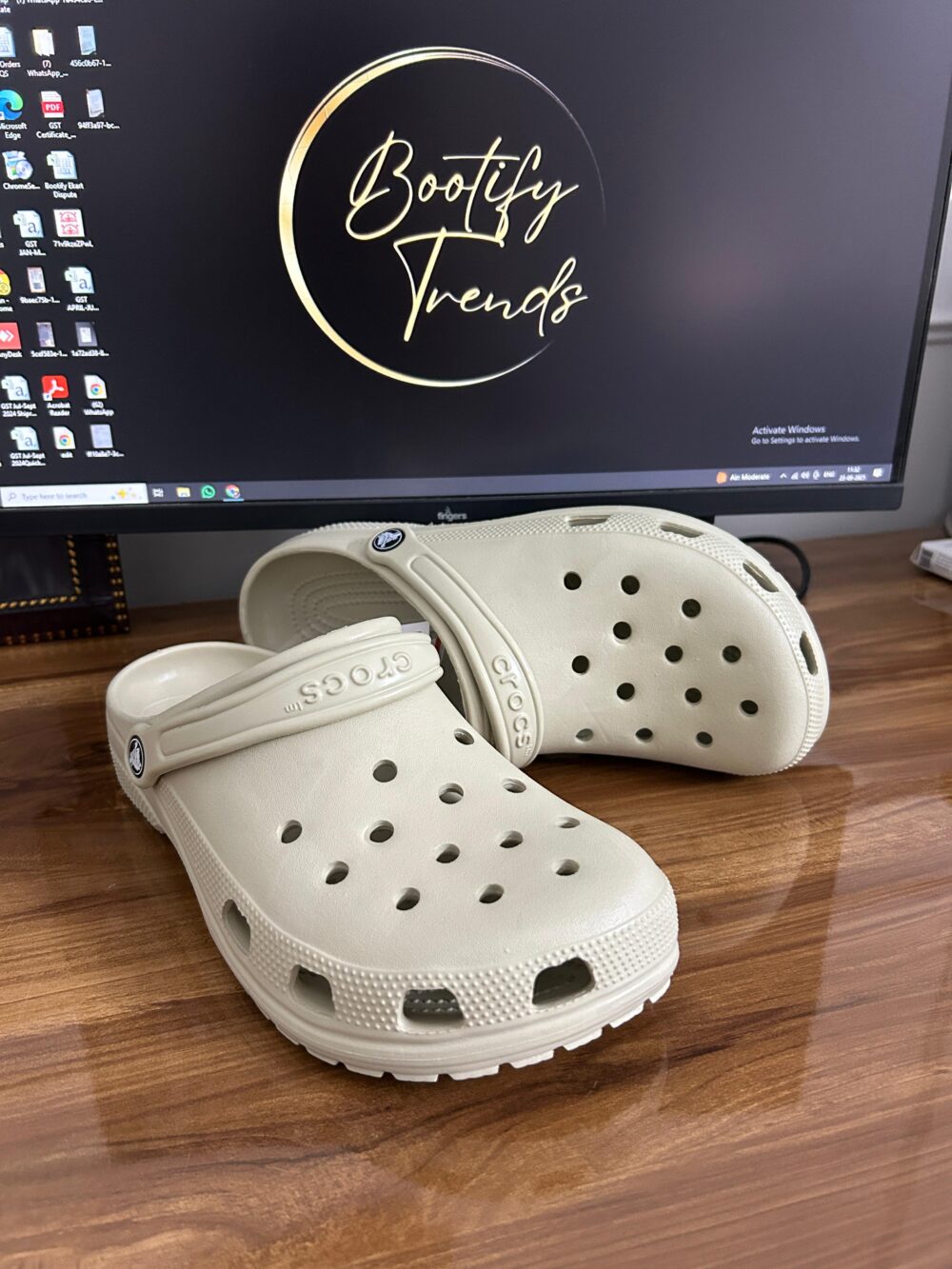 Crocs Classic Clogs (Beige) - Image 3