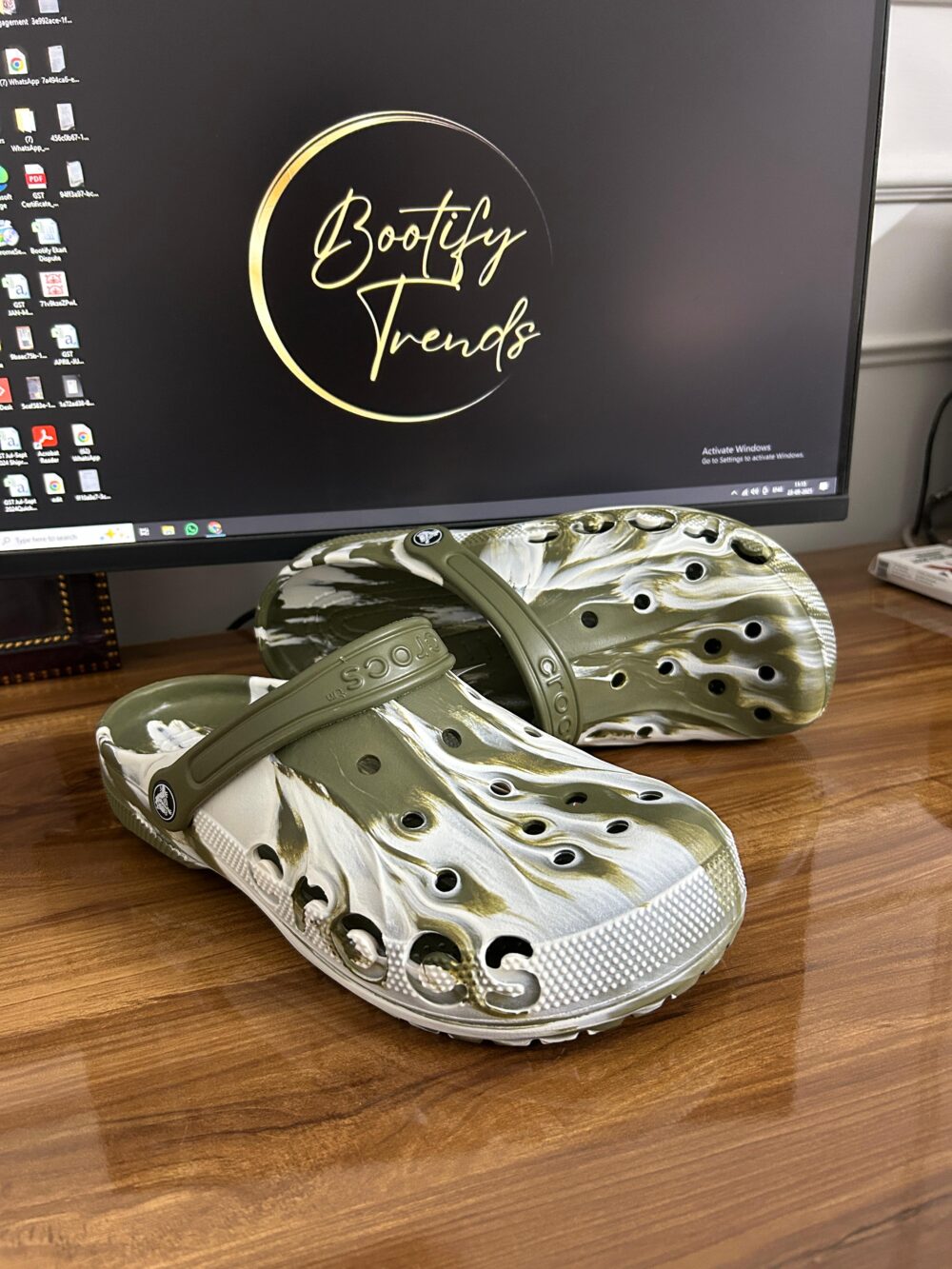 Crocs Baya Clogs (Army/White) - Image 3